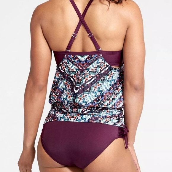 Athleta Marrakesh Side Scrunch Tankin Top Wild Bloom Size 36 B/C - Picture 5 of 11